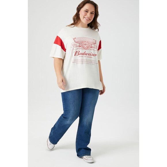 Budweiser Graphic Tee Women’s 2X Red Ivory Lightweight Officially Licensed - Picture 8 of 8